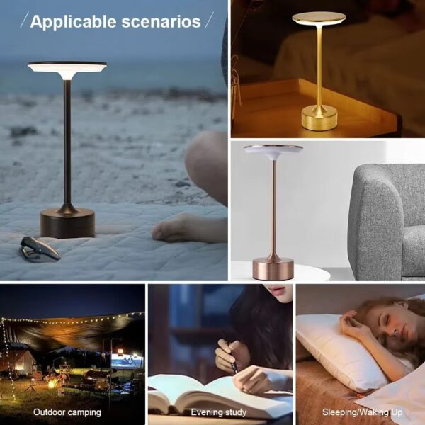 LED Touch Sensor Table Lamp | Rechargeable Wireless Night Light with 3 Color Modes