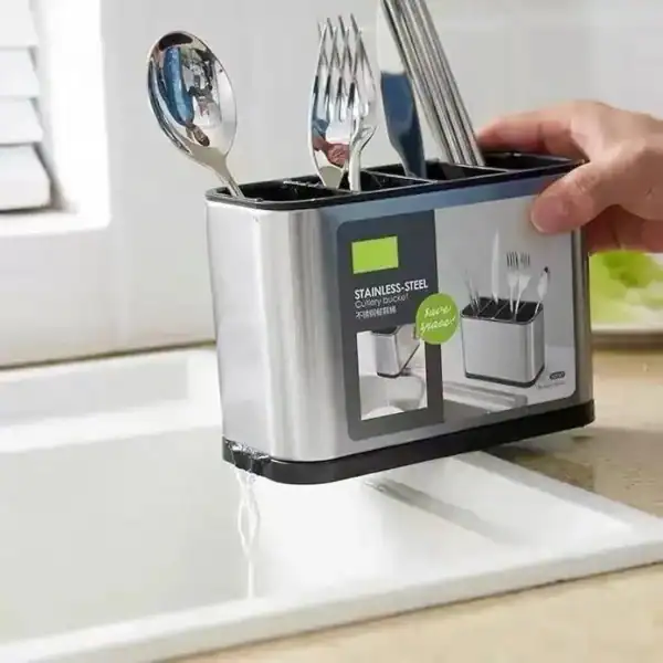 4 Portion Stainless Steel Cutlery Organizer