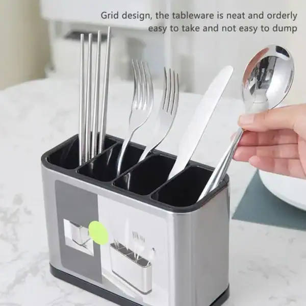 4 Portion Stainless Steel Cutlery Organizer