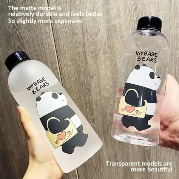 We Bare Bears Water Bottle | Cute Cartoon Reusable Leakproof Bottle