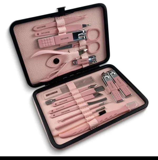18pcs Nail Cutter Kit – Professional Manicure & Pedicure Set with Case