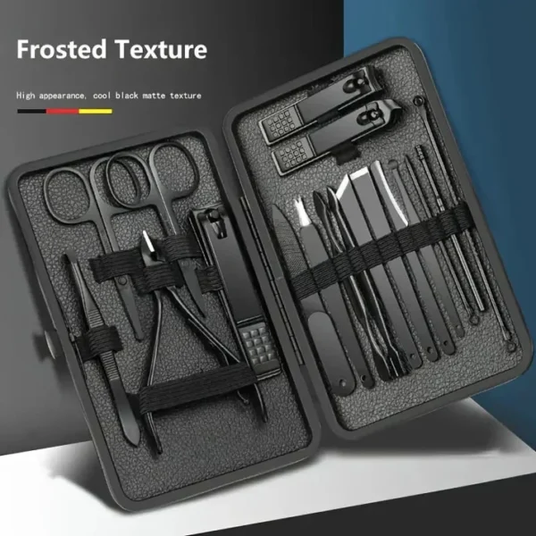 18pcs Nail Cutter Kit – Professional Manicure & Pedicure Set with Case