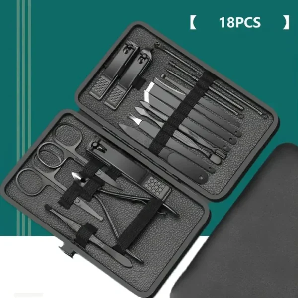 18pcs Nail Cutter Kit – Professional Manicure & Pedicure Set with Case