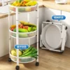 3 Tier Foldable Kitchen Trolley – Multipurpose Storage Rack with Wheels