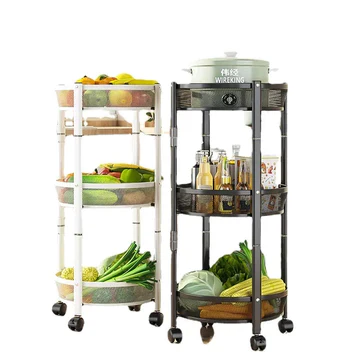 3 Tier Foldable Kitchen Trolley – Multipurpose Storage Rack with Wheels