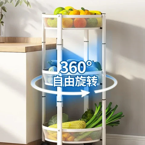 3 Tier Foldable Kitchen Trolley – Multipurpose Storage Rack with Wheels