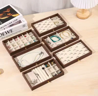 3 Layer Wooden Jewelry Organizer Box – Multi Compartment Vintage Jewelry Storage Case