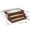 3 Layer Wooden Jewelry Organizer Box – Multi Compartment Vintage Jewelry Storage Case