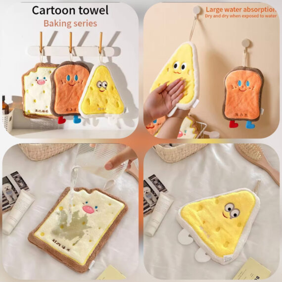 Cartoon Absorbent Towel – Soft Quick-Dry Hanging Hand Towel