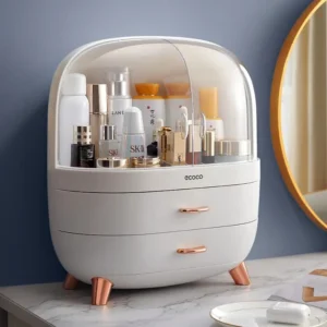 Ecoco multi compartments cosmetic organizer makeup storage box with drawers