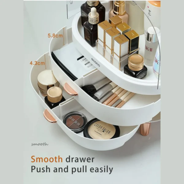 Ecoco Multi-Compartments Cosmetic Organizer – Large Makeup Storage Box with Drawers