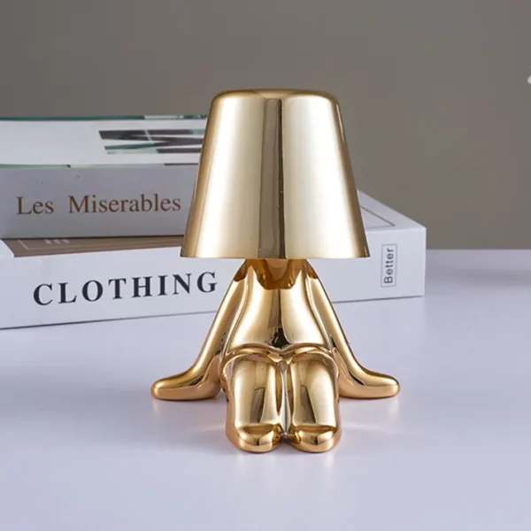 Modern Creative Little Man Table Lamp – Rechargeable LED Desk Light