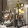 Multi Layers Storage Rack Trolley | 3-4 Tier Rolling Cart for Kitchen & Home Organizer