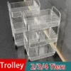 Multi Layers Storage Rack Trolley | 3-4 Tier Rolling Cart for Kitchen & Home Organizer