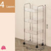 Multi Layers Storage Rack Trolley | 3-4 Tier Rolling Cart for Kitchen & Home Organizer
