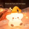 USB rechargeable silicone star night light with touch control and color changing LED