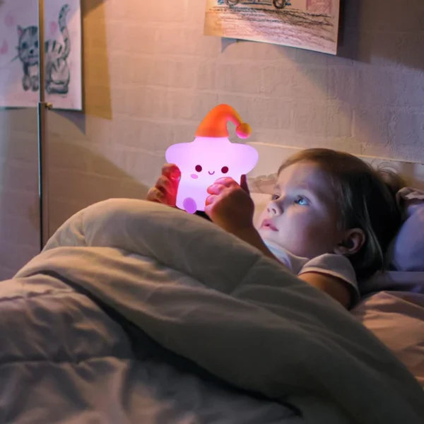 Silicone Star Night Light – USB Rechargeable Touch Control LED Lamp for Kids & Bedroom
