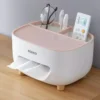 Wall Mounted Tissue Box Holder with Storage Organizer – Multipurpose Kitchen & Bathroom Tissue Dispenser