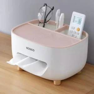 Wall Mounted Tissue Box Holder with Storage Organizer – Multipurpose Kitchen & Bathroom Tissue Dispenser